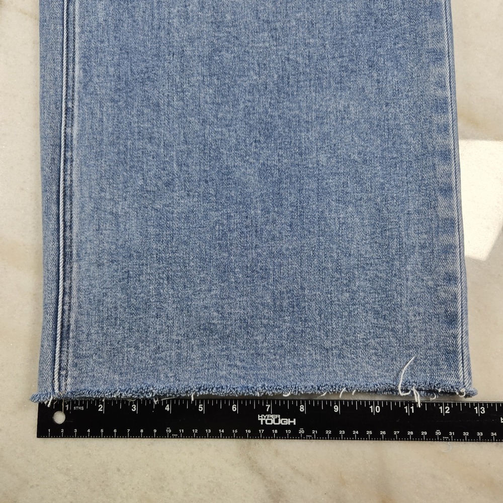 Flying Monkey High Rise Wide Leg Cropped Jeans Size 33 Boho Streetwear Coastal - Picture 4 of 12